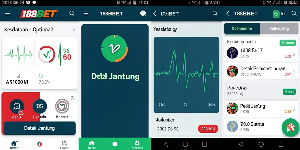 Tampilan antarmuka aplikasi 188BET untuk pemantauan Detak Jantung.