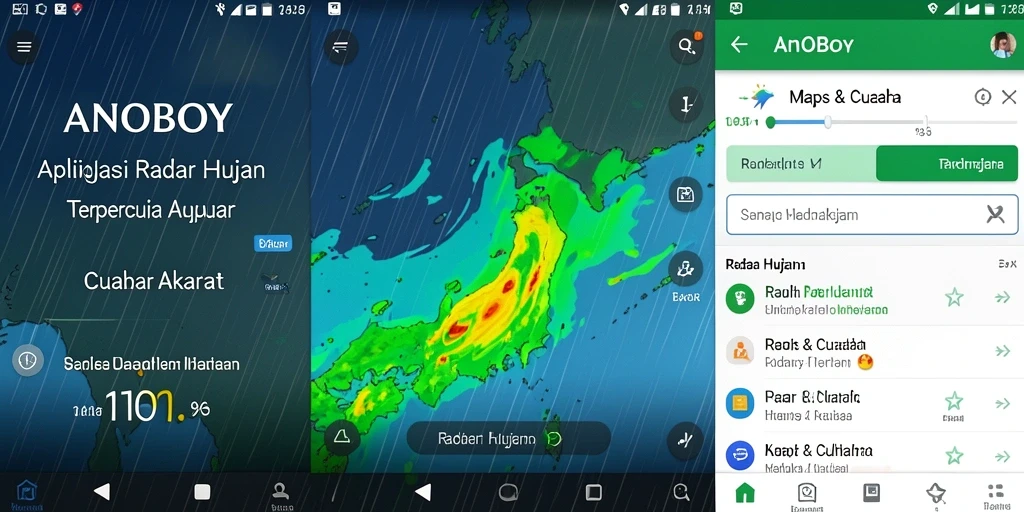 Antarmuka ANOBOY menampilkan informasi Radar Hujan yang interaktif dan informatif.