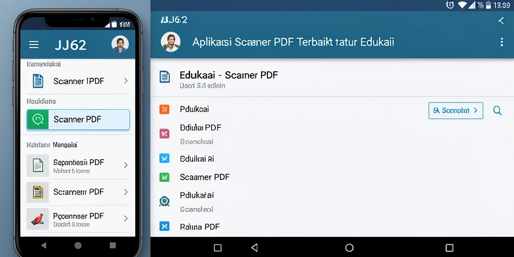 Antarmuka aplikasi JJ62 yang sederhana dan fungsional untuk pemindaian PDF.
