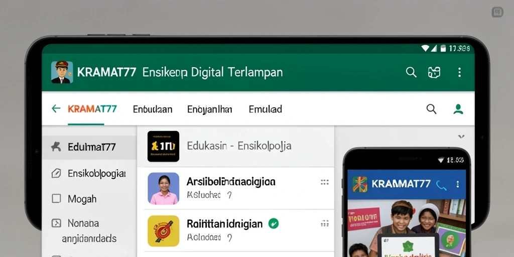 Tampilan antarmuka aplikasi KRAMAT77 yang user-friendly dan informatif.