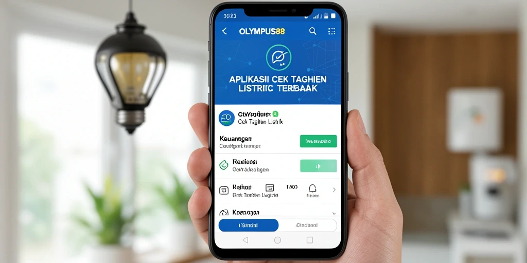 Tampilan antarmuka OLYMPUS88 untuk cek tagihan listrik.