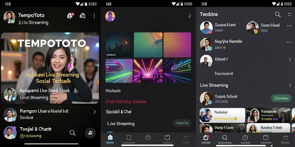 Antarmuka TEMPOTOTO yang menarik dan interaktif untuk Live Streaming.