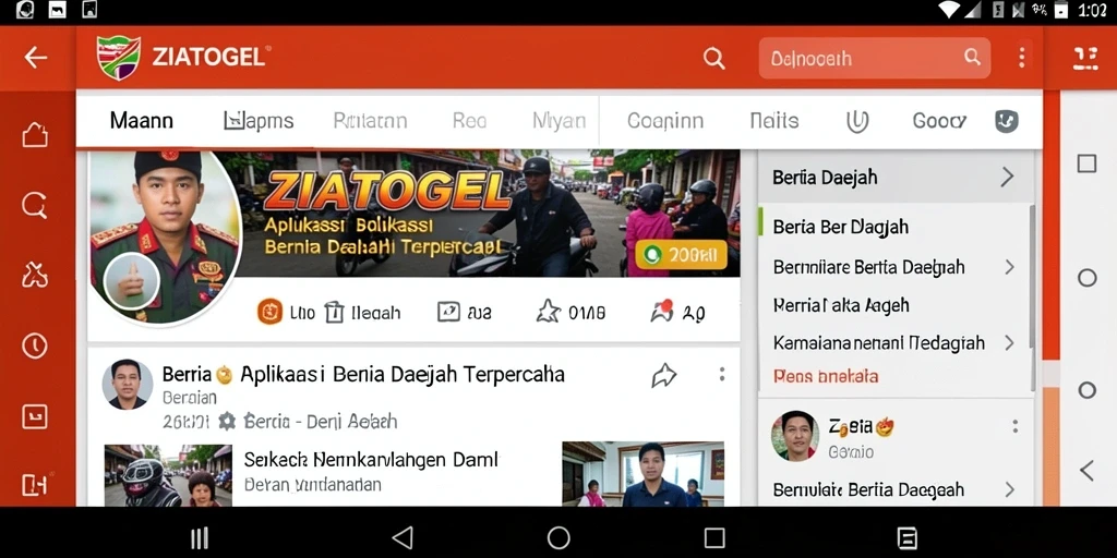 Tampilan antarmuka ZIATOGEL yang menarik dan informatif.