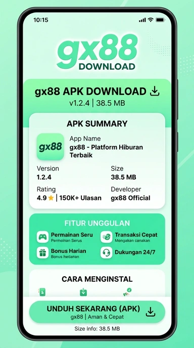 Tampilan halaman APK gx88